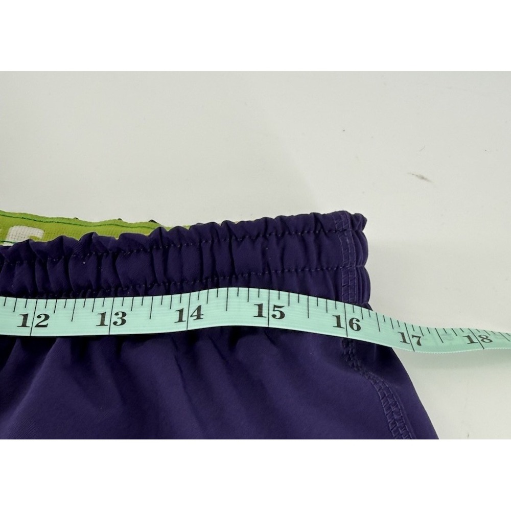 Nike Dri-FIT 2-in-1 Running Shorts Women's Large Purple Green Built-In Liner - Picture 6 of 7